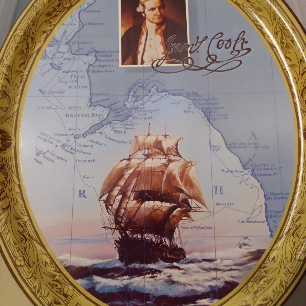 Captain Cook commemorative coca cola tray